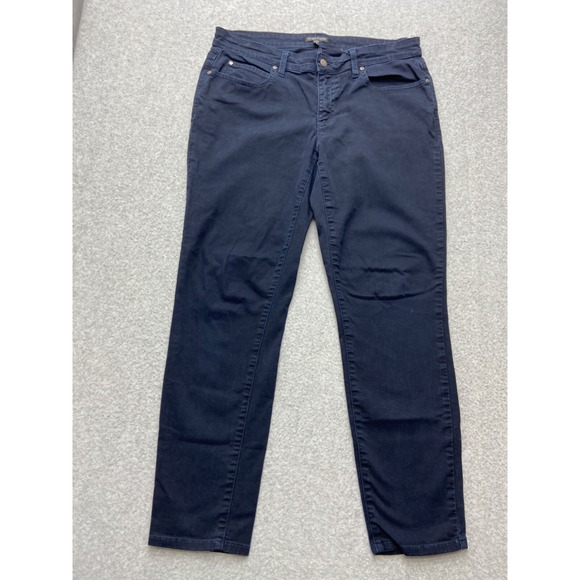 Eileen Fisher Jeans Womens 32x27 Blue Stretch‎ Denim Slim Fit Made in USA Tag 8 - Picture 1 of 12